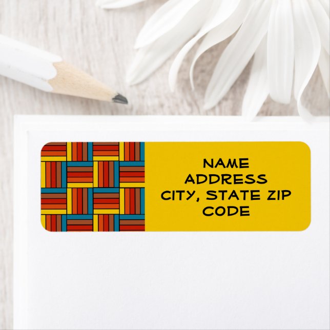 1970s Squares Return Address Label (Insitu)