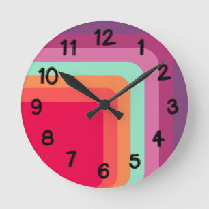 1970s Squares Round Clock