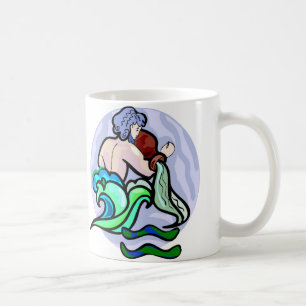 1970s style Aquarius Painting with Symbol Coffee Mug