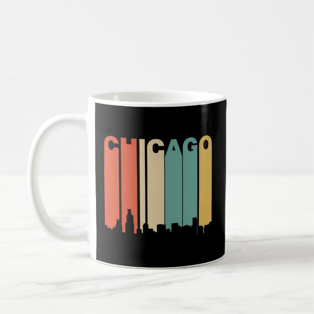 1970'S Style Chicago Illinois Skyline Coffee Mug (Left)