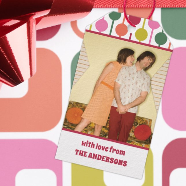1970s Style Geometric Print Photo Gift Tags (Creator Uploaded)