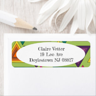 1970s Triangles  Return Address Label