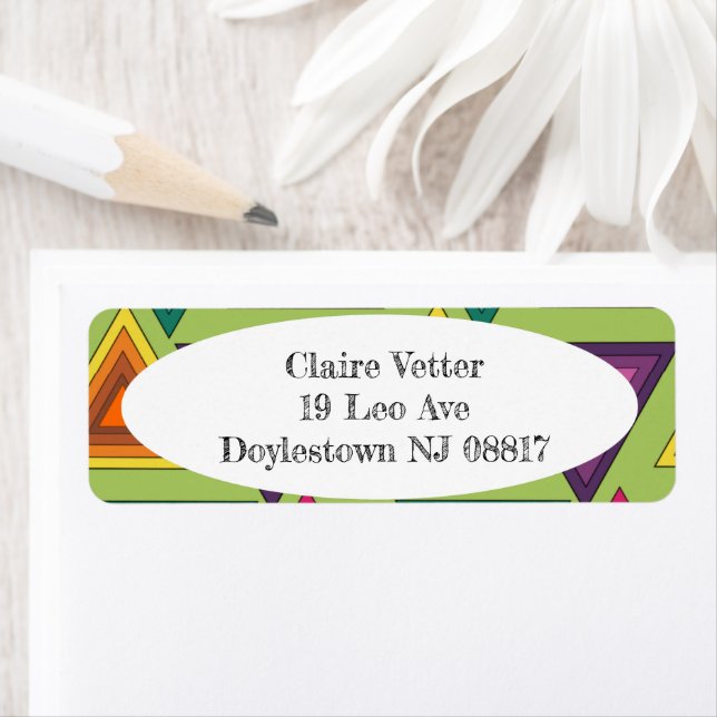1970s Triangles  Return Address Label (Insitu)