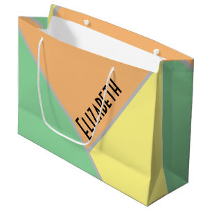 1970s triangles vintage pattern cusotm unique large gift bag