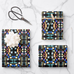 1970s vintage Geometric abstract pattern classic Wrapping Paper Sheet