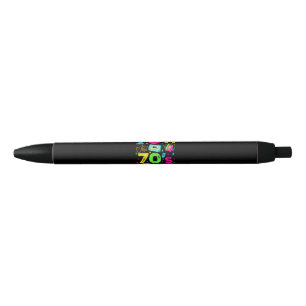 1970's Vintage Style Seventies Retro Party Black Ink Pen