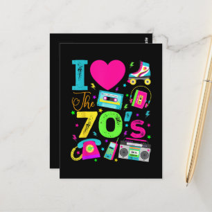 1970's Vintage Style Seventies Retro Party Postcard