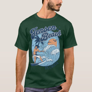 1970s Vintage Surfing Jensen Beach Florida Retro S T-Shirt