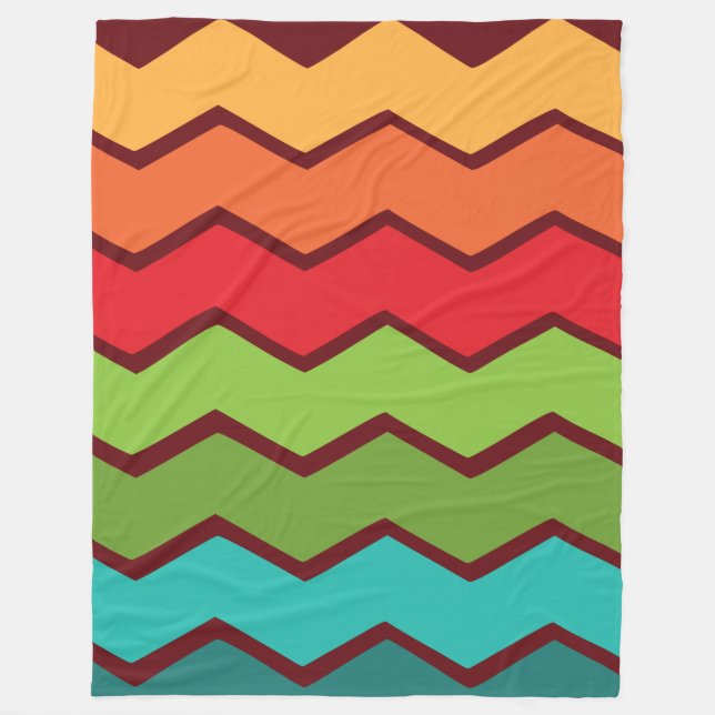 1970s Zigzag  Fleece Blanket (Front)