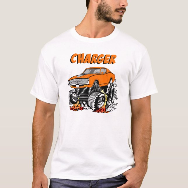 1971 1972 Charger Cartoon Hot Rod T-Shirt (Front)