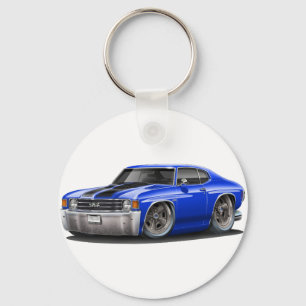 1971-72 Chevelle Blue-Black Car Key Ring
