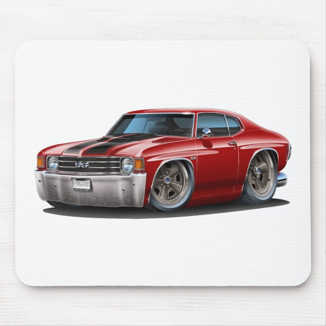 1971-72 Chevelle Maroon-Black Car Mouse Pad (Front)