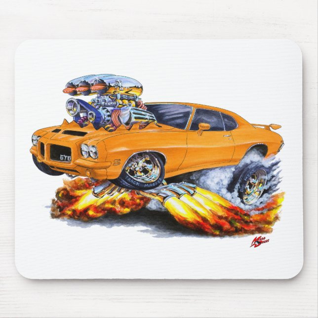 1971-72 GTO Orange Car Mouse Pad (Front)