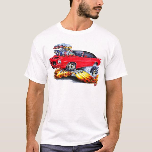 1971-72 GTO Red-Black Car T-Shirt (Front)