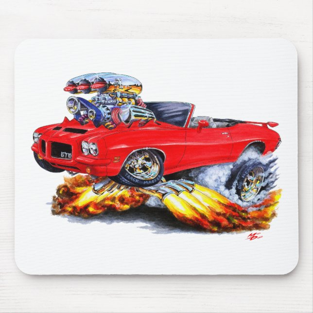 1971-72 GTO Red Convertible Mouse Pad (Front)