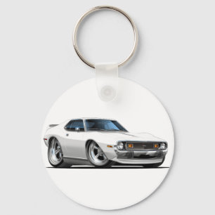 1971-72 Javelin White Car Key Ring