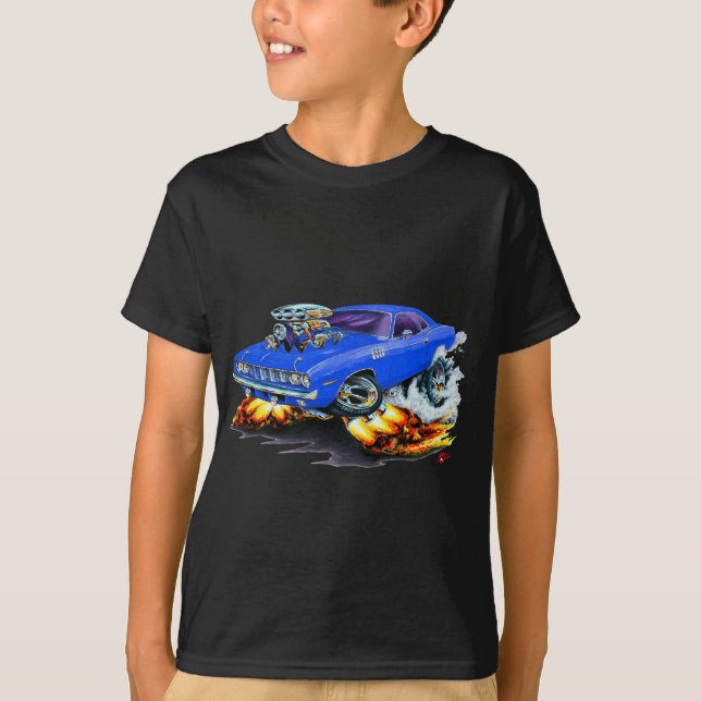 1971-73 Cuda Blue Car T-Shirt (Front)