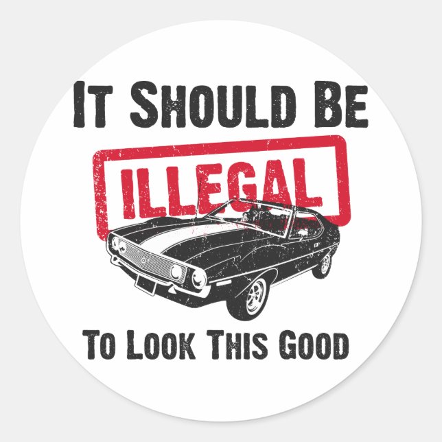 1971 AMC Javelin Classic Round Sticker (Front)