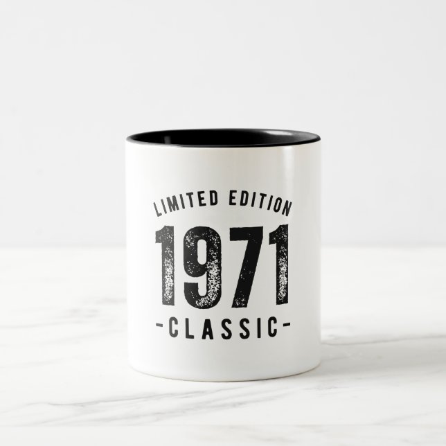 1971 Classic Birth Year Two-Tone Coffee Mug (Center)