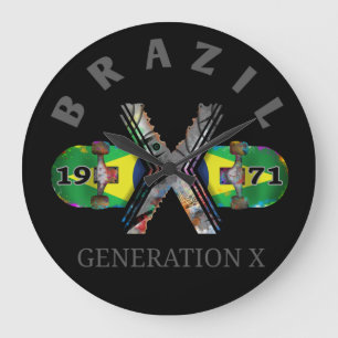 1971 generation x brazilian skateboard large clock