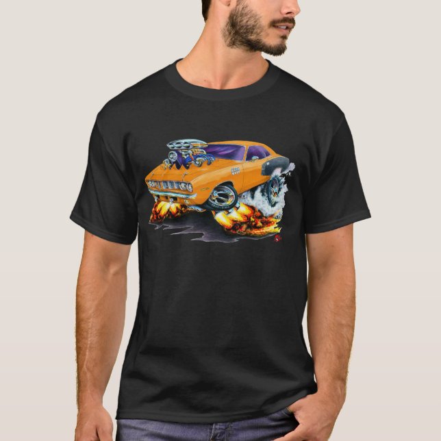 1971 Hemi Cuda Orange Car T-Shirt (Front)