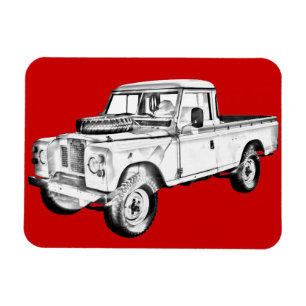 1971 Land Rover Pick up Truck Illustration Magnet