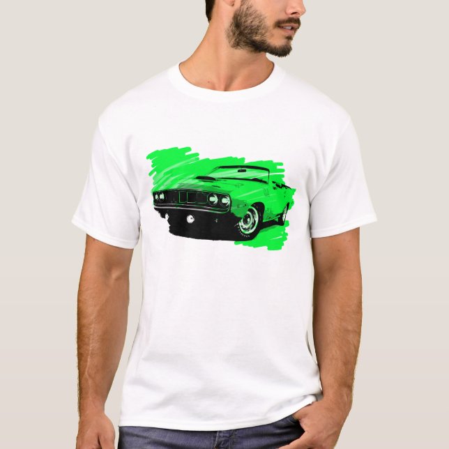 1971 Plymouth Cuda Convertible Car Tshirt (Front)