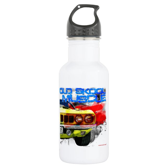 1971 Plymouth Cuda "Old Skool Muscle" 532 Ml Water Bottle (Front)