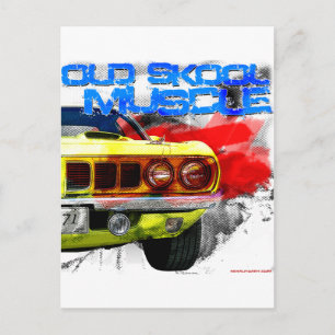 1971 Plymouth Cuda "Old Skool Muscle" Postcard