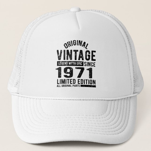 1971 Vintage Birthday Trucker Hat (Front)