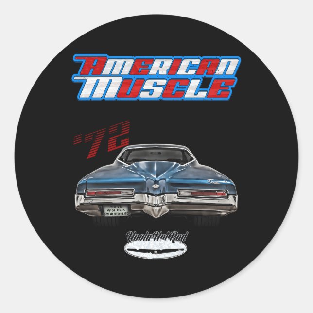 1972 72 Riviera Boattail Grangrandsportgs455 Classic Round Sticker (Front)