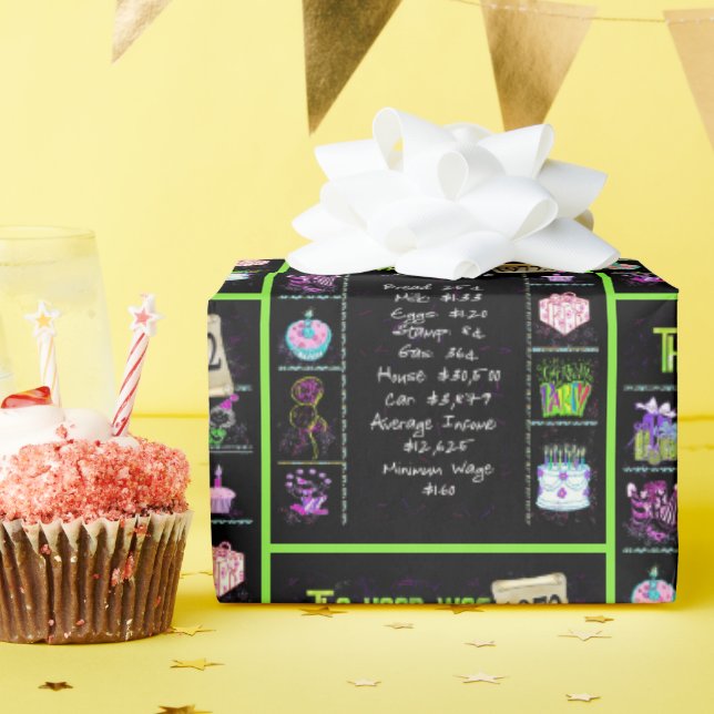 1972 Birthday Year Trivia Wrapping Paper (Birthday Party)