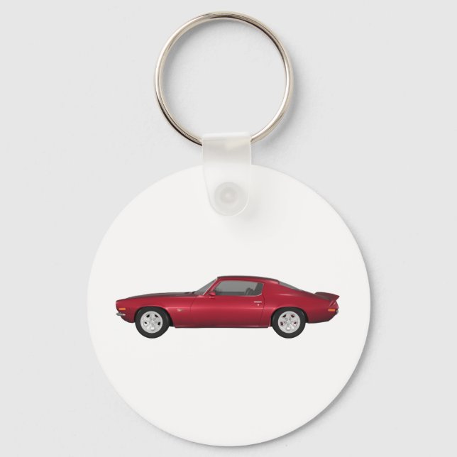 1972 Camaro: Muscle Car: Candy Apple Finish: Key Ring (Front)