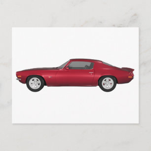 1972 Camaro: Muscle Car: Candy Apple Finish: Postcard
