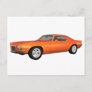 1972 Camaro: Muscle Car: Orange Finish: Postcard