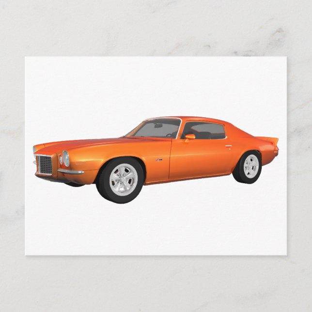 1972 Camaro: Muscle Car: Orange Finish: Postcard (Front)
