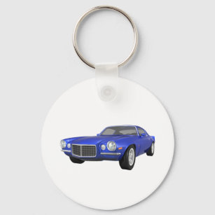 1972 Camaro Z28: Muscle Car: Blue Finish: Key Ring