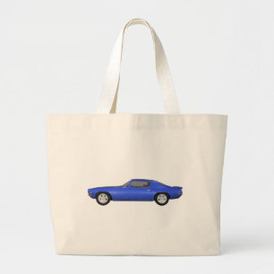 1972 Camaro Z28: Muscle Car: Blue Finish: Large Tote Bag