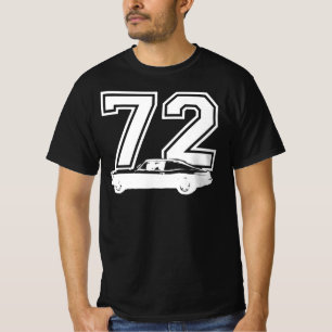 1972 Chevy Nova Side View Year Royal Blue Graphic T-Shirt