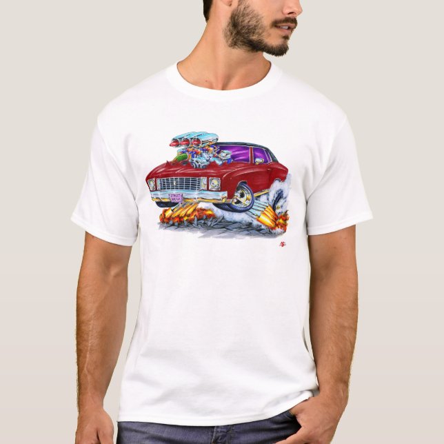 1972 Monte Carlo Maroon Car T-Shirt (Front)