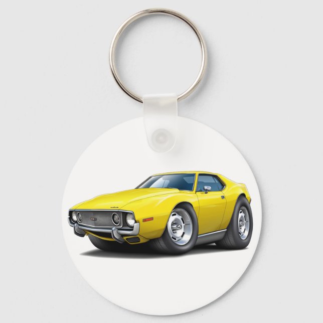 1973-74 Javelin Yellow Car Key Ring (Front)