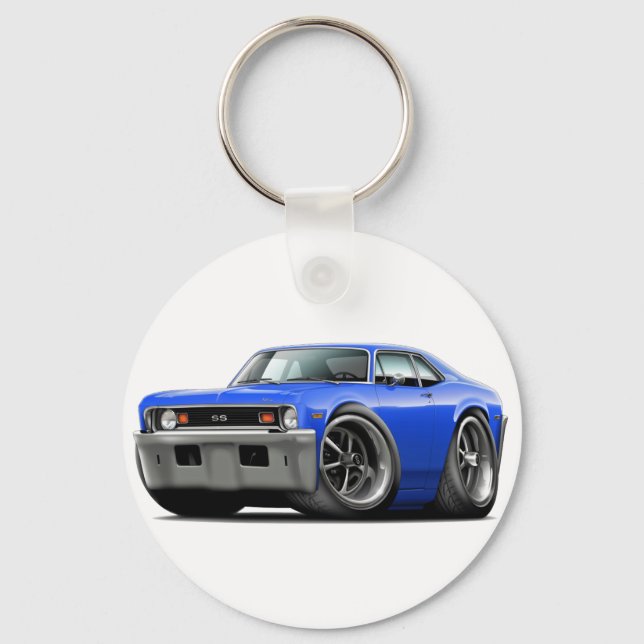 1973-74 Nova Blue Car Key Ring (Front)