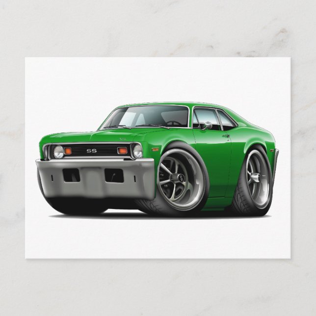 1973-74 Nova Green Car Postcard (Front)