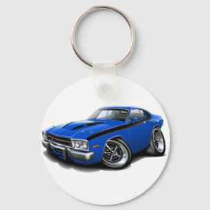 1973-74 Roadrunner Blue-Black Car Key Ring