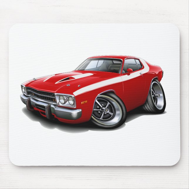 1973-74 Roadrunner Red-White Car Mouse Pad (Front)