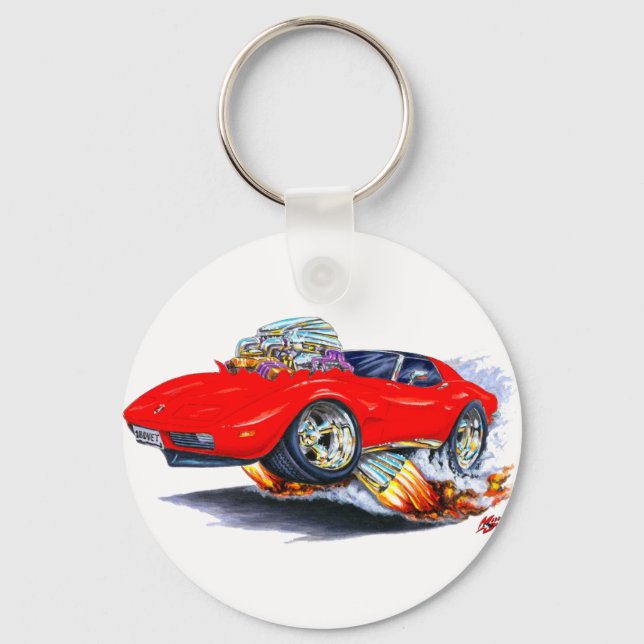 1973-76 Corvette Red Car Key Ring (Front)