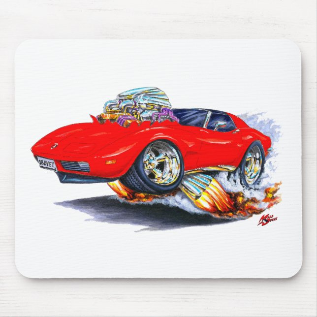 1973-76 Corvette Red Car Mouse Pad (Front)