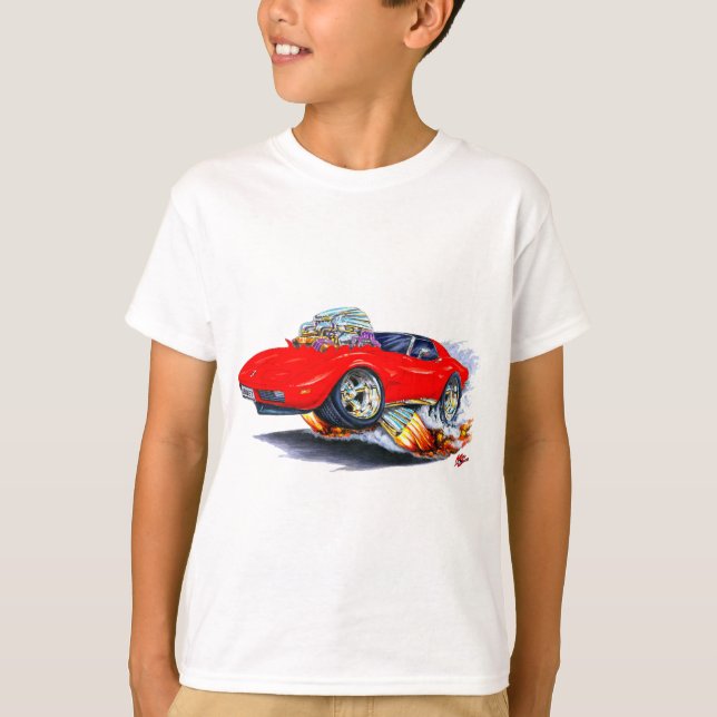 1973-76 Corvette Red Car T-Shirt (Front)