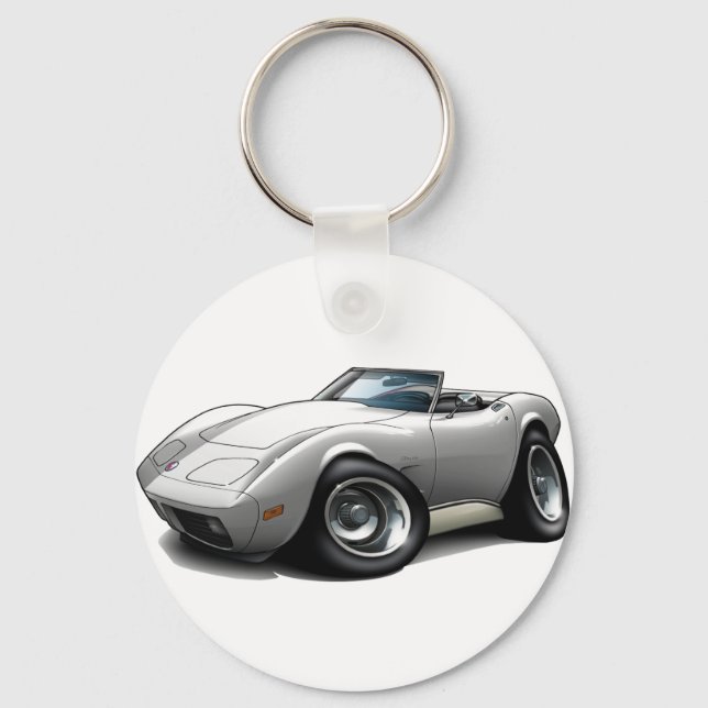 1973-76 Corvette White Convertible Key Ring (Front)