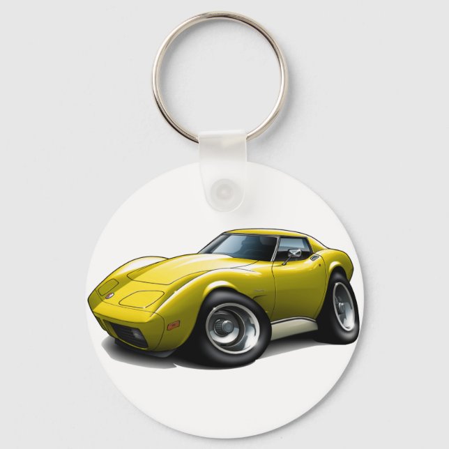 1973-76 Corvette Yellow Car Key Ring (Front)